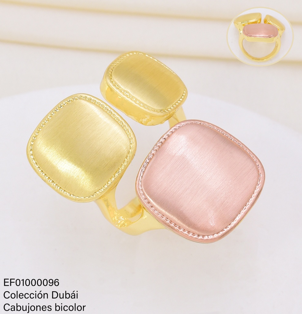 ANILLO DOR CUADROS DOR/ROSA FD25324