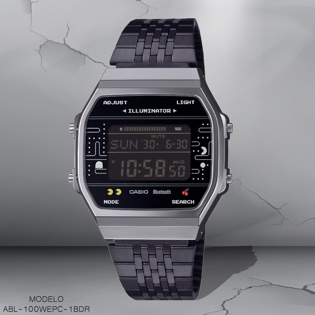 RELOJ CASIO DIGITAL PAC-MAN ABL-100WEPC-1BDR METAL NEGRO