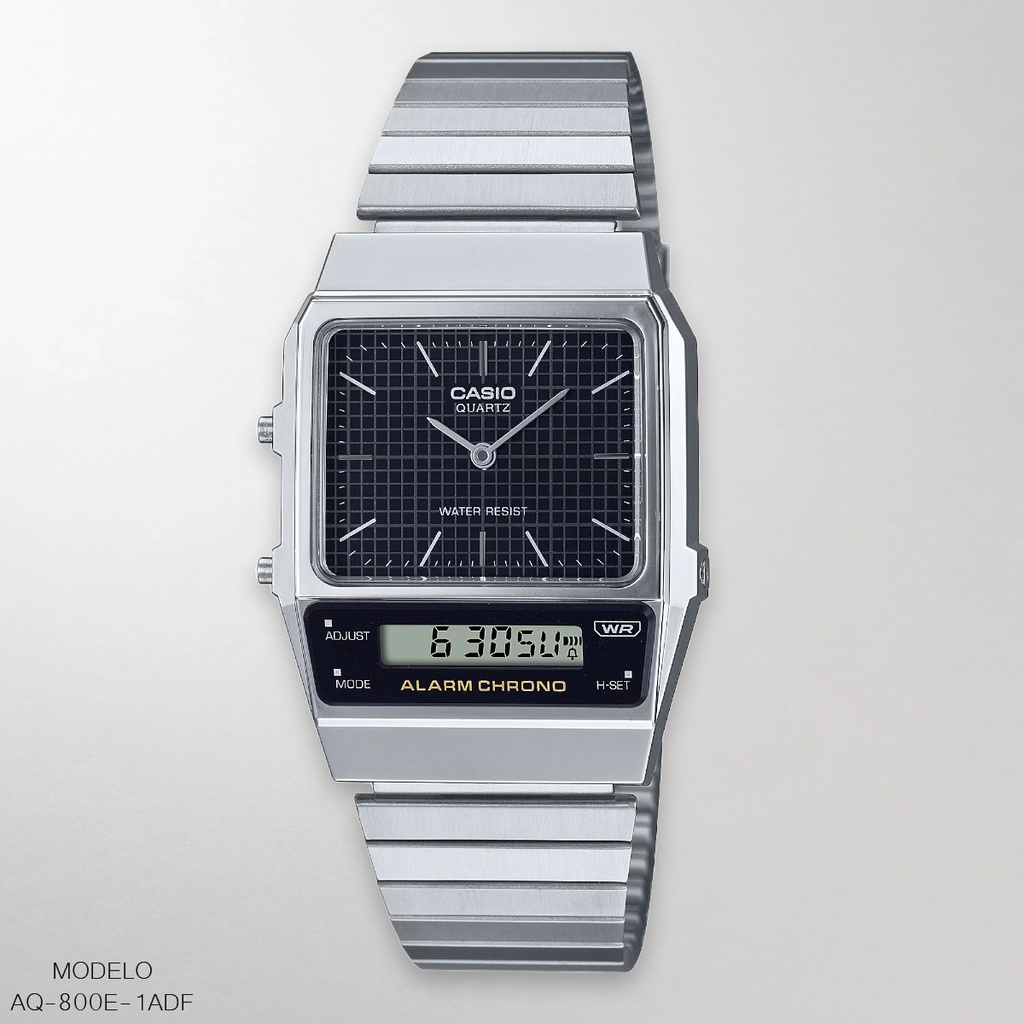 RELOJ CASIO ANA/DIG AQ-800E-1ADF METAL PLAT.