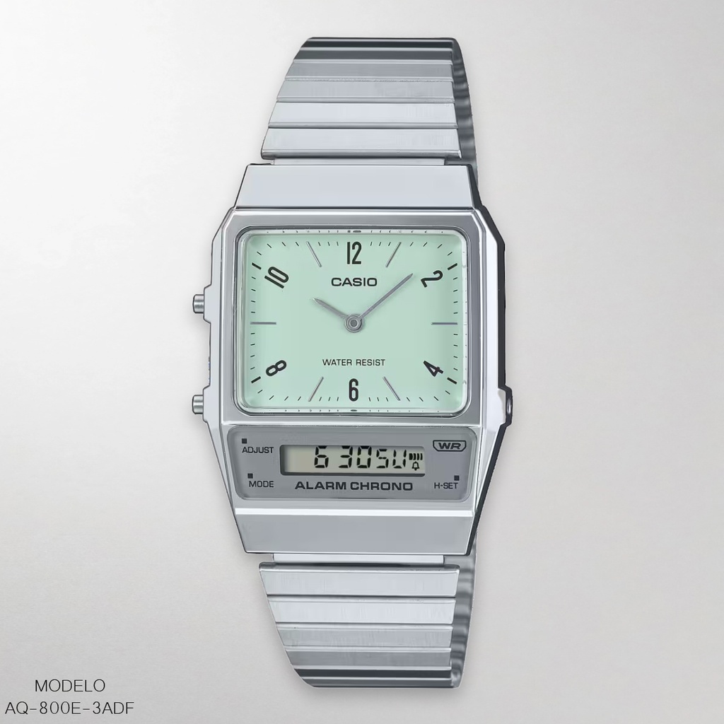 RELOJ CASIO ANA/DIG AQ-800E-3ADF METAL PLAT.