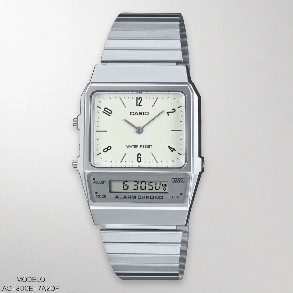 RELOJ CASIO ANA/DIG AQ-800E-7A2DF METAL PLAT.