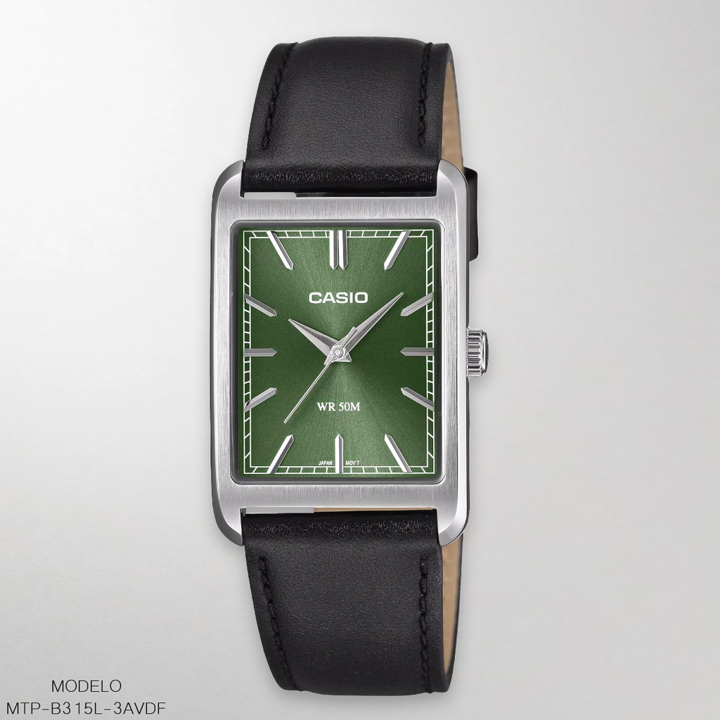RELOJ CASIO ANALOGO MTP-B215L-3AVDF CUERO NEGRO