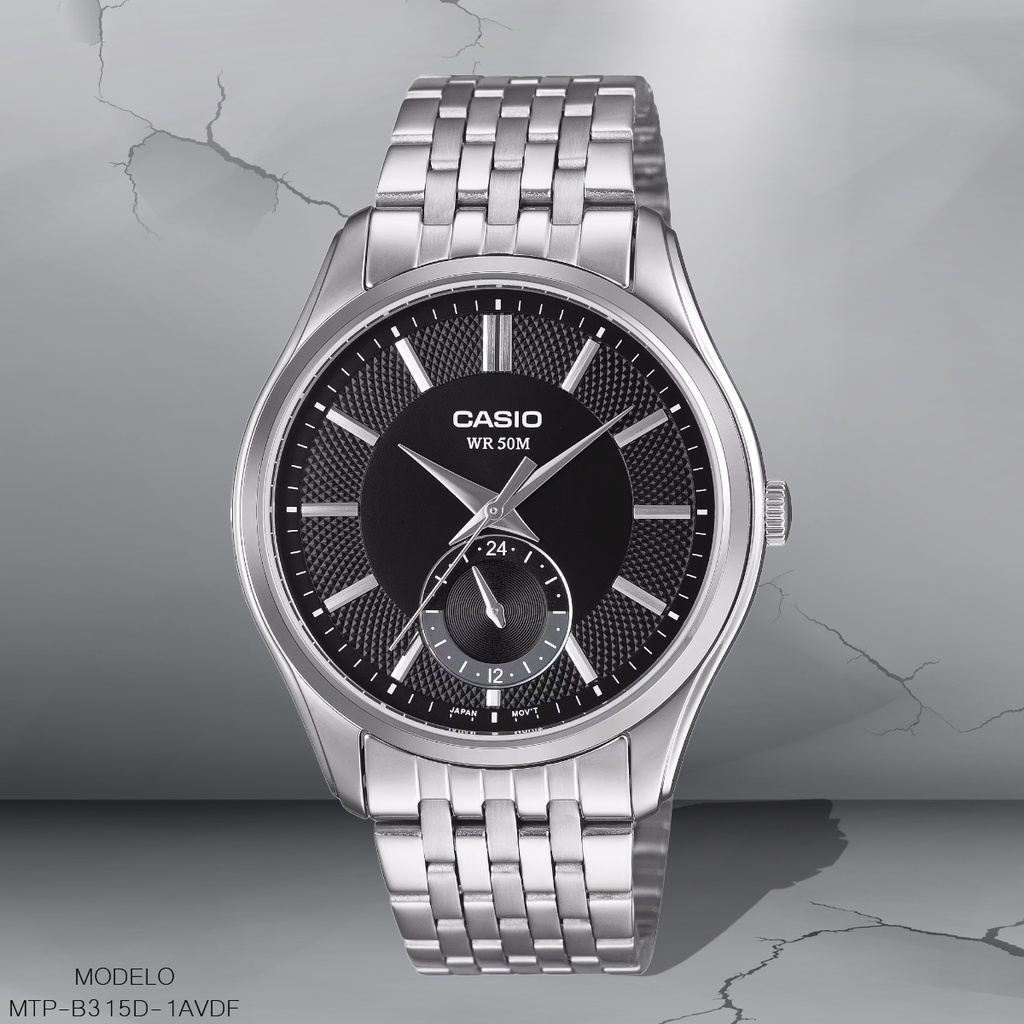 RELOJ CASIO ANALOGO MTP-B315D-1AVDF METAL PLAT.
