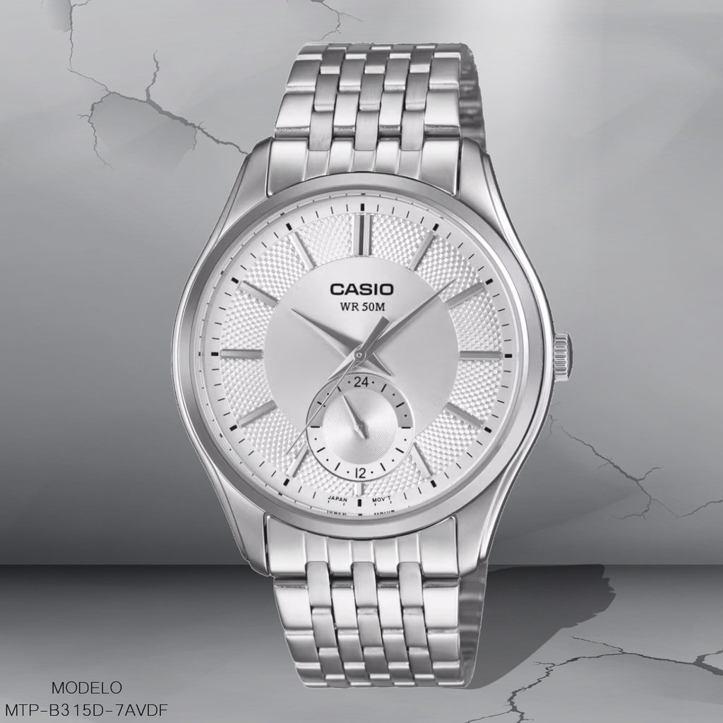 RELOJ CASIO ANALOGO MTP-B315D-7AVDF METAL PLAT.