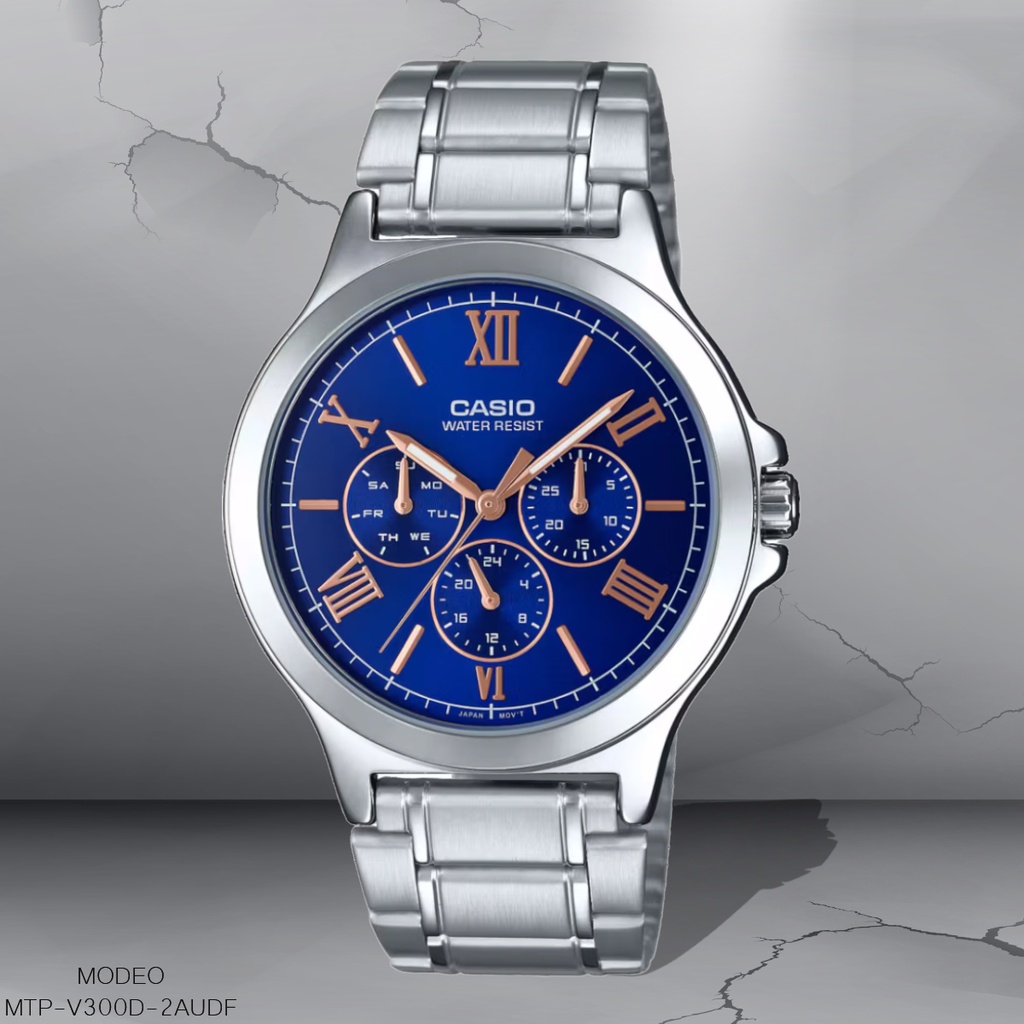 RELOJ CASIO ANALOGO MTP-V300D-2AUDF METAL PLAT