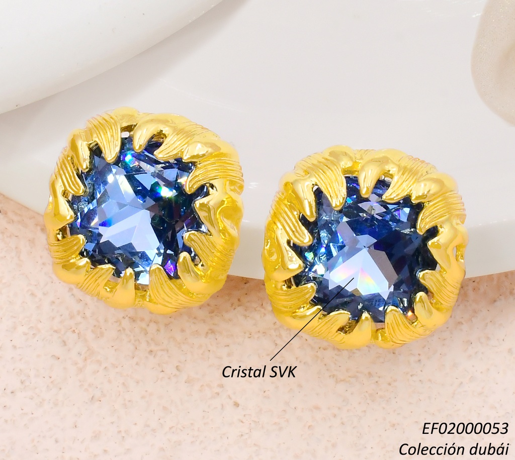 ARETES DOR RD ZIRC. AZUL FD25342