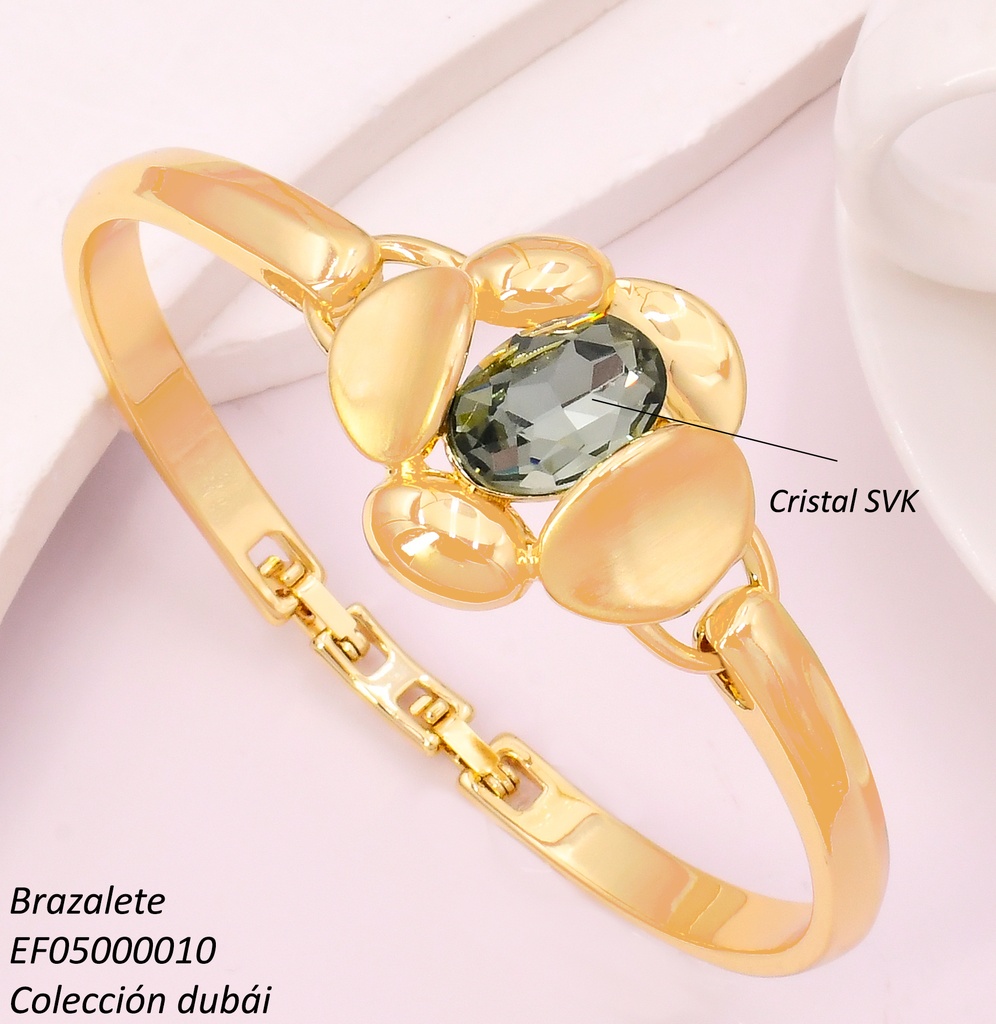 BRAZALETE DOR OVALOS ZIRC. VERDE FD25675
