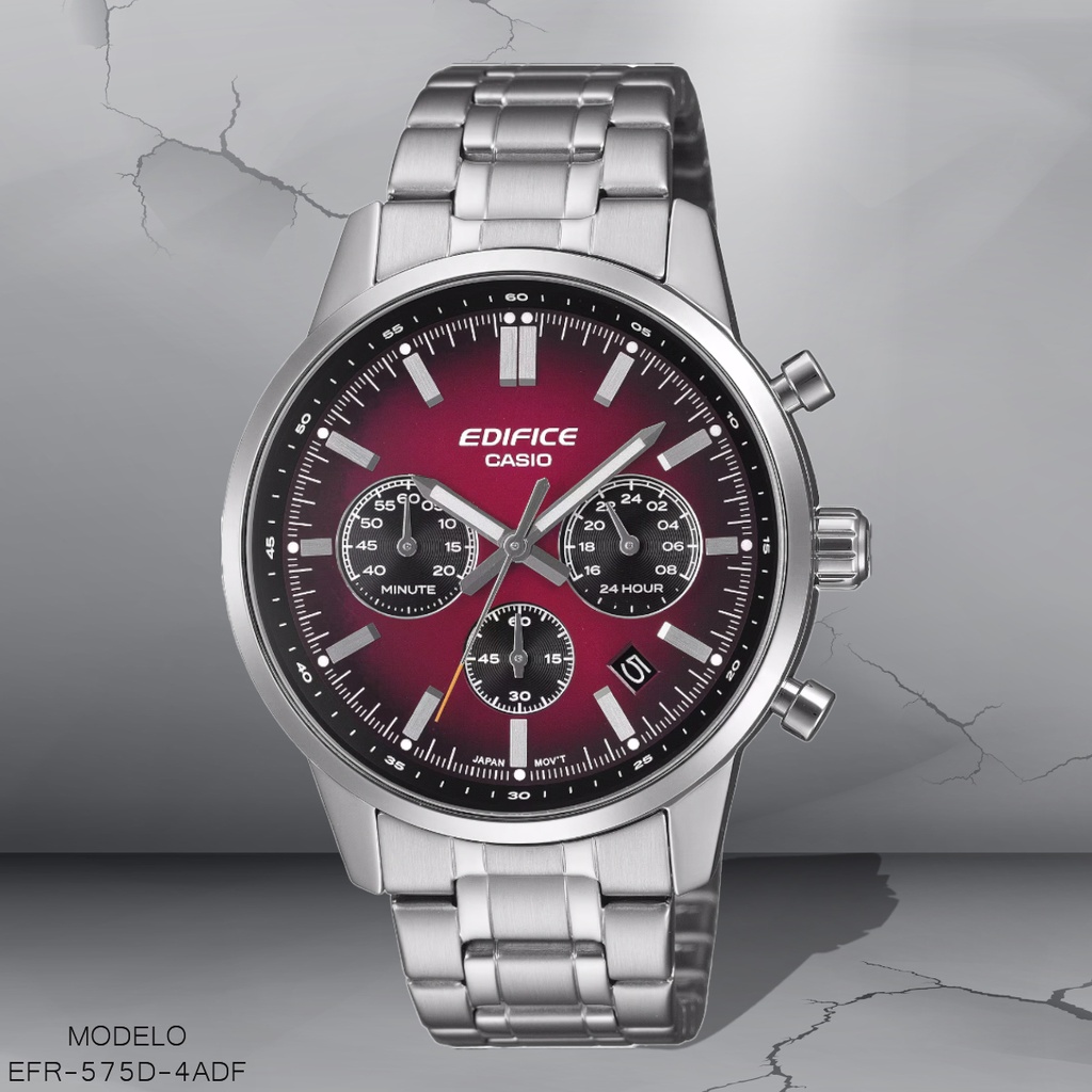RELOJ CASIO EDIFICE ANALOGO EFR-575D-4ADF METAL PLAT
