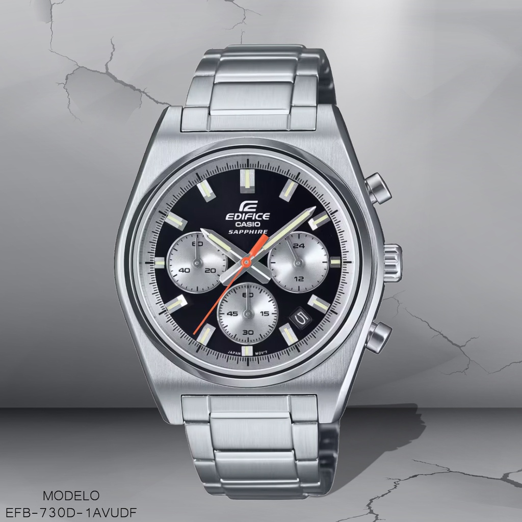 RELOJ CASIO EDIFICE EFB-730D-1AVUDF METAL PLAT.