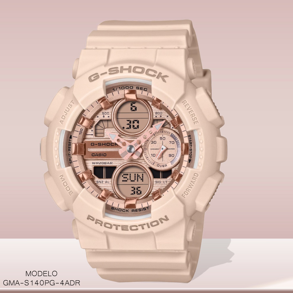 RELOJ CASIO G-SHOCK ANA/DIG GMA-S140PG-4ADR RESINA BEIGE