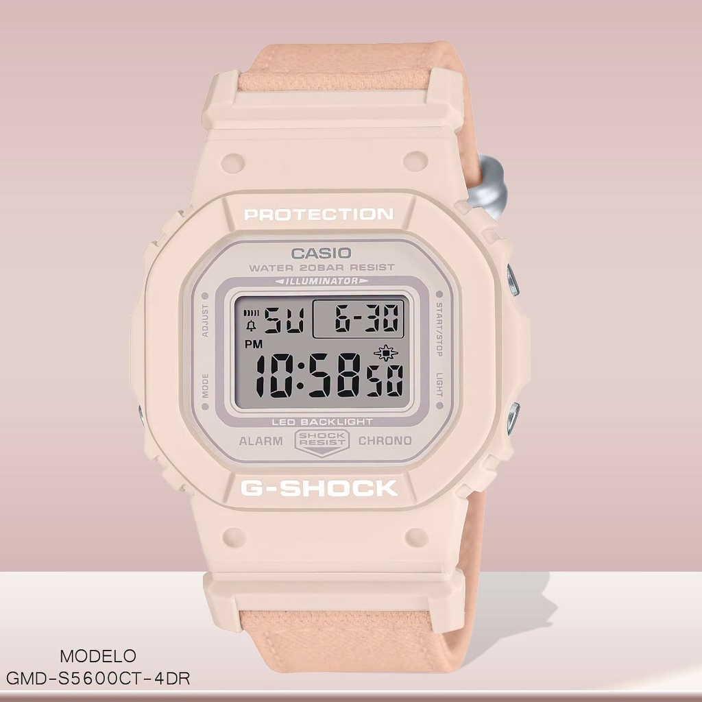 RELOJ CASIO G-SHOCK DIGITAL GMD-S5600CT-4DR RESINA ROSADA