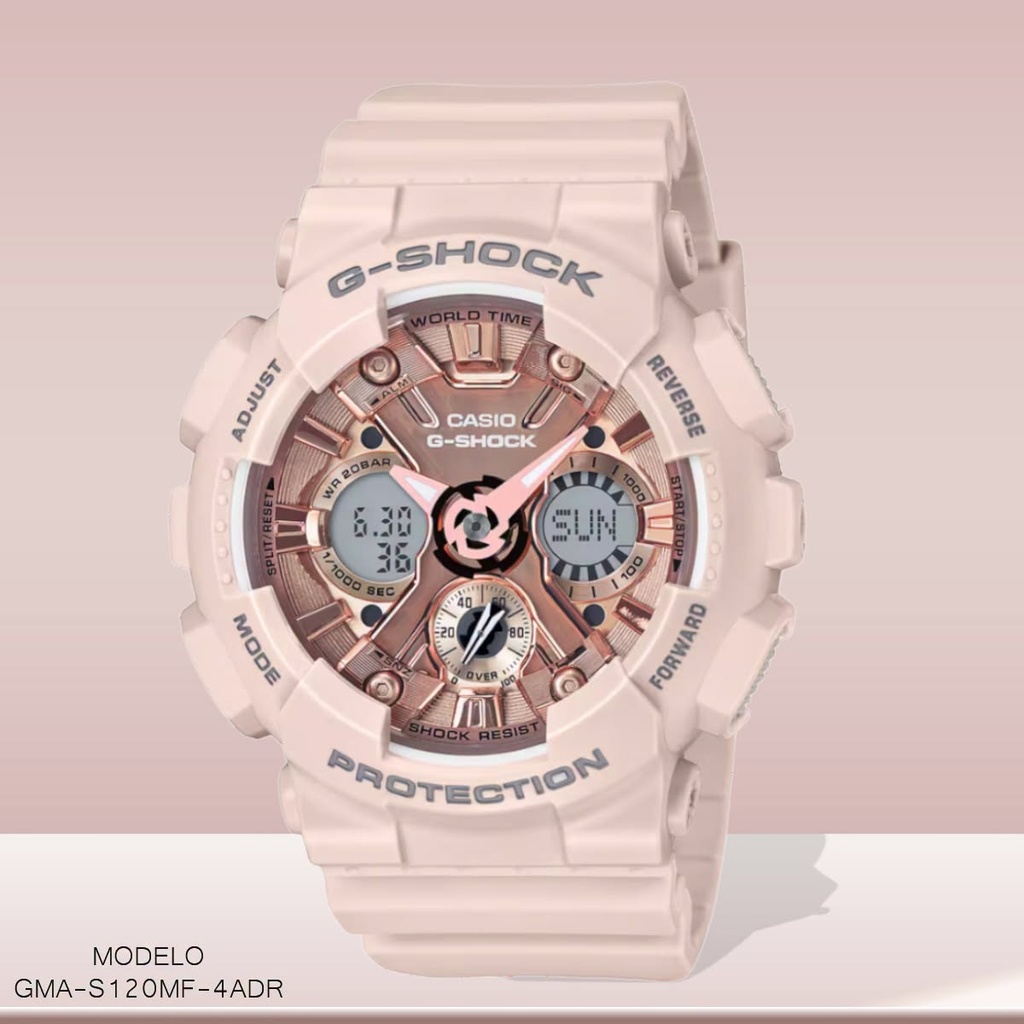 RELOJ CASIO G-SHOCK ANA/DIG GMA-S120MF-4ADR RESIN ROSA
