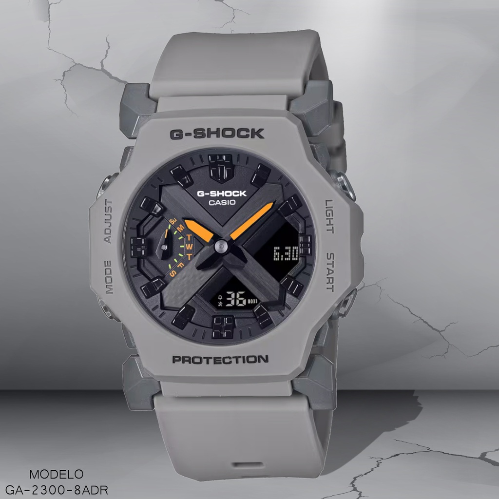 RELOJ CASIO G-SHOCK ANA/DIG CAB. GA-2300-8ADR (5725) RESINA GRIS.