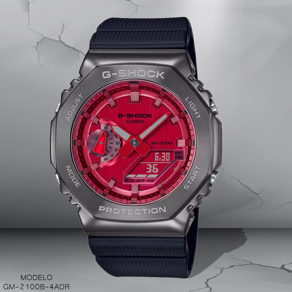 RELOJ CASIO G-SHOCK ANALOGO GM-2100B-4ADR SILICON NEGRO