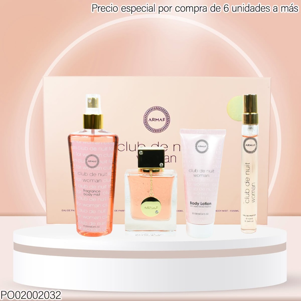 ESTUCHE PERFUMES CLUB DE NUIT WOMAN 4PCS GIFT 105/10/100/250  ARMAF
