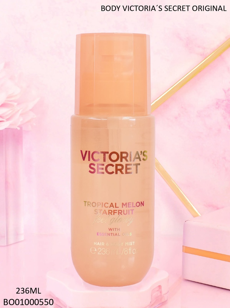 BODY VICTORIA´S SECRET CAPILAR & CORPORAL TROPICAL MELON STARFRUIT FEEL GLOWY 236ML