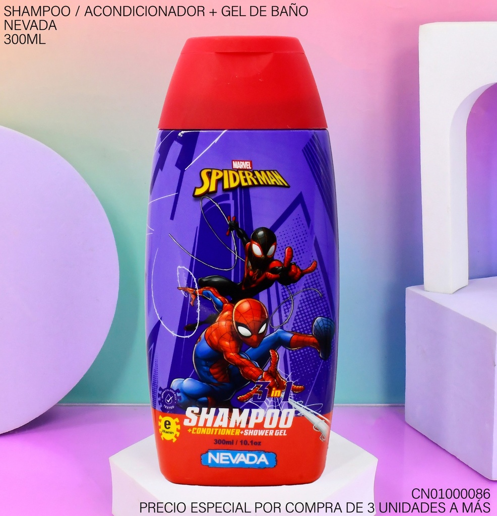 SHAMPOO INFANTIL MARVEL SPIDERMAN 3EN1 300ML MR92009