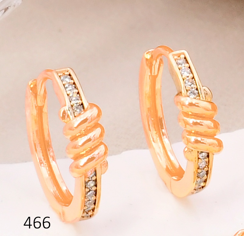 ARETES HUGGIES BAÑO DE ORO 18K XUPING LINEA ZIRC. HE12678-1