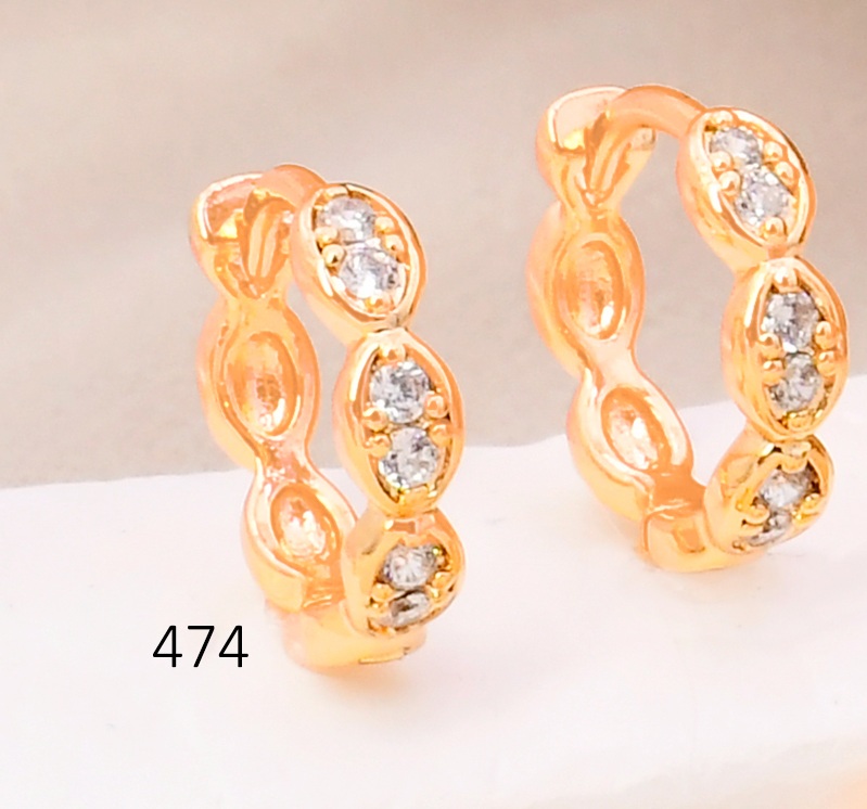 ARETES HUGGIES BAÑO DE ORO 18K XUPING 3 OV ZIRC. HE13393-1