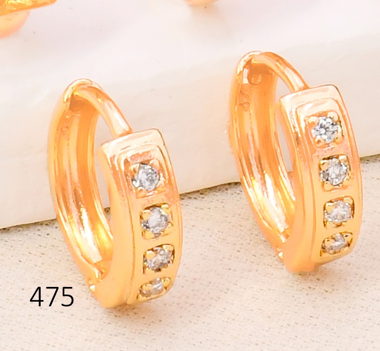 ARETES HUGGIES BAÑO DE ORO 18K XUPING LINEA ZIRC. JEYX-14474