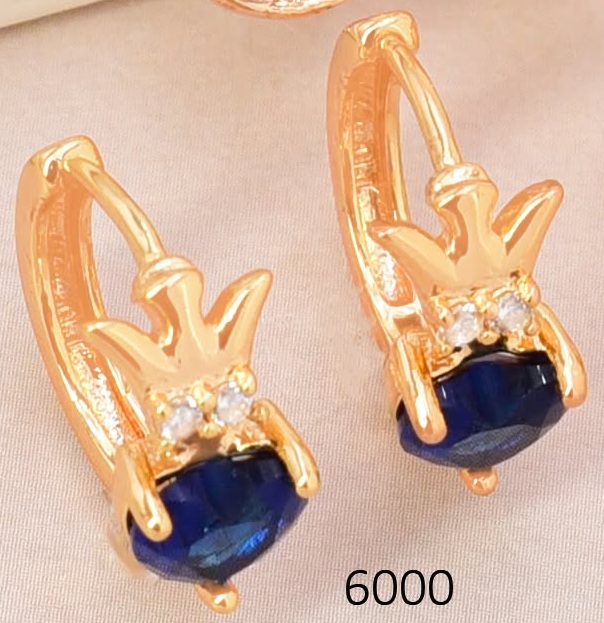 ARETES HUGGIES ZIRC/CORAZON AZUL EE5640-291 (IM26)