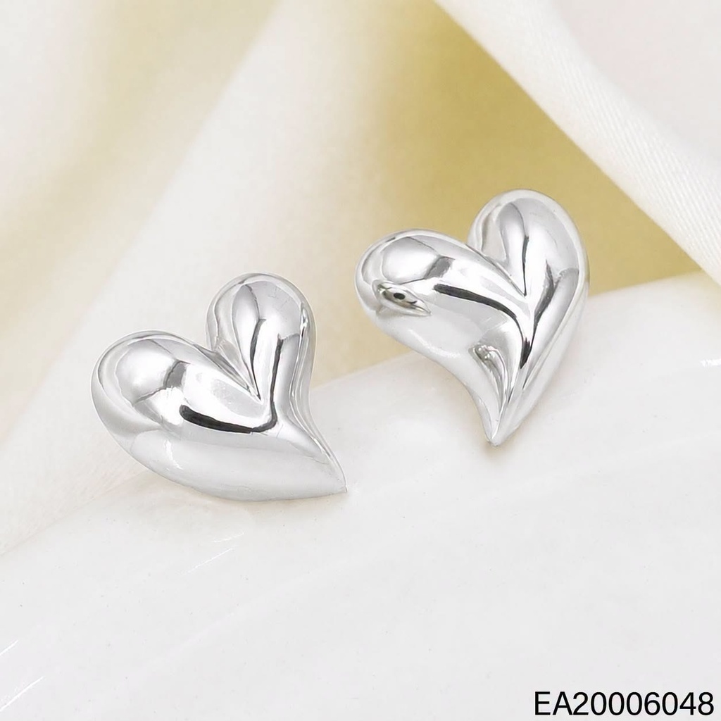 ARETES PLAT. CORAZON INFLADO EE5773-432 (IM26)
