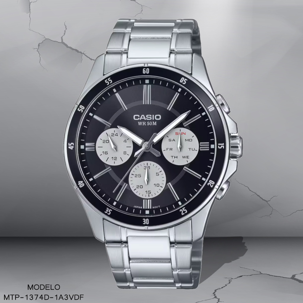 RELOJ CASIO ANALOGO MTP-1374D-1A3VDF METAL PLAT