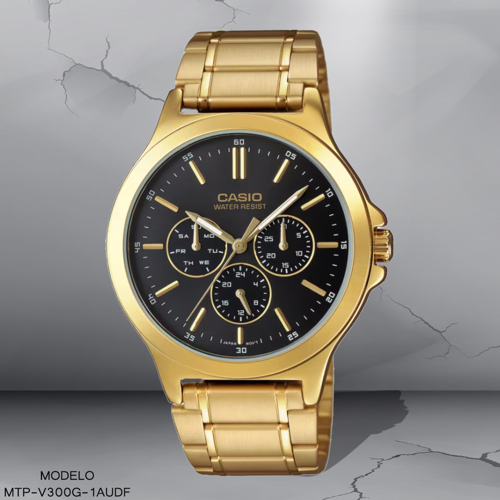 RELOJ CASIO ANALOGO MTP-V300G-1AUDF METAL DOR.