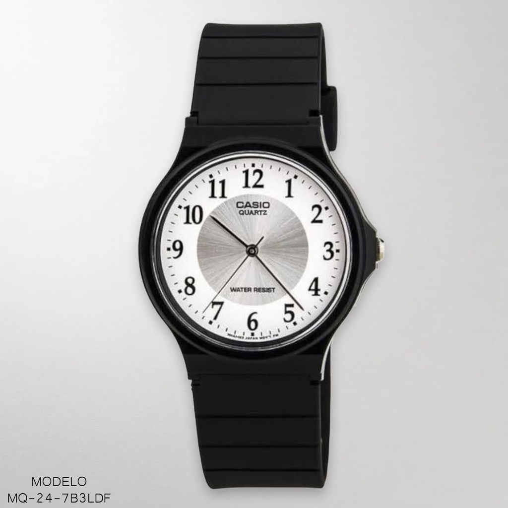RELOJ CASIO ANALOGO MQ-24-7B3LDF RESINA NEGRA