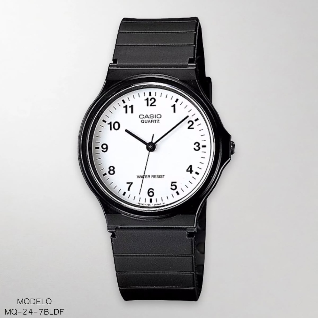 RELOJ CASIO ANALOGO MQ-24-7BLDF RESINA NEGRA
