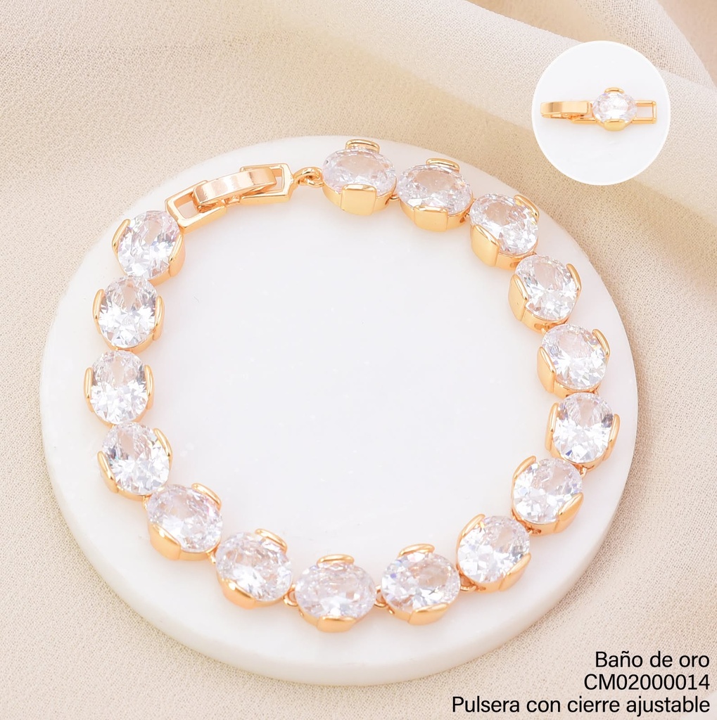 PULSERA DOR ZIRC. OV CRISTAL BE1210-291 (IM26)