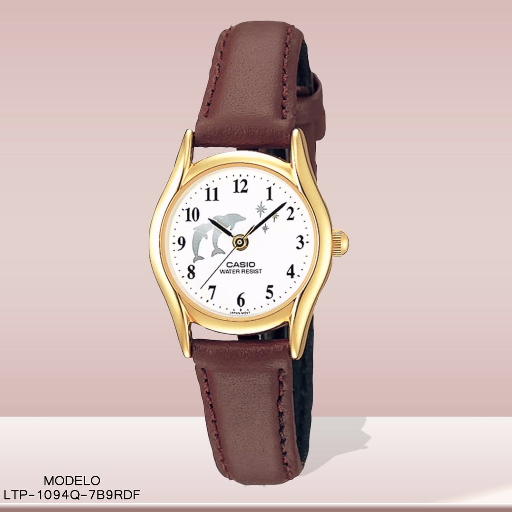RELOJ CASIO ANALOGO LTP-1094Q-7B9RDF CUERO CAFE