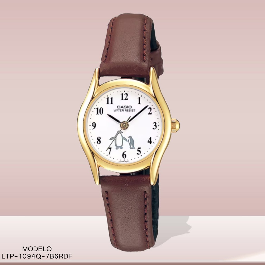 RELOJ CASIO ANALOGO LTP-1094Q-7B6RDF CUER CAFÉ