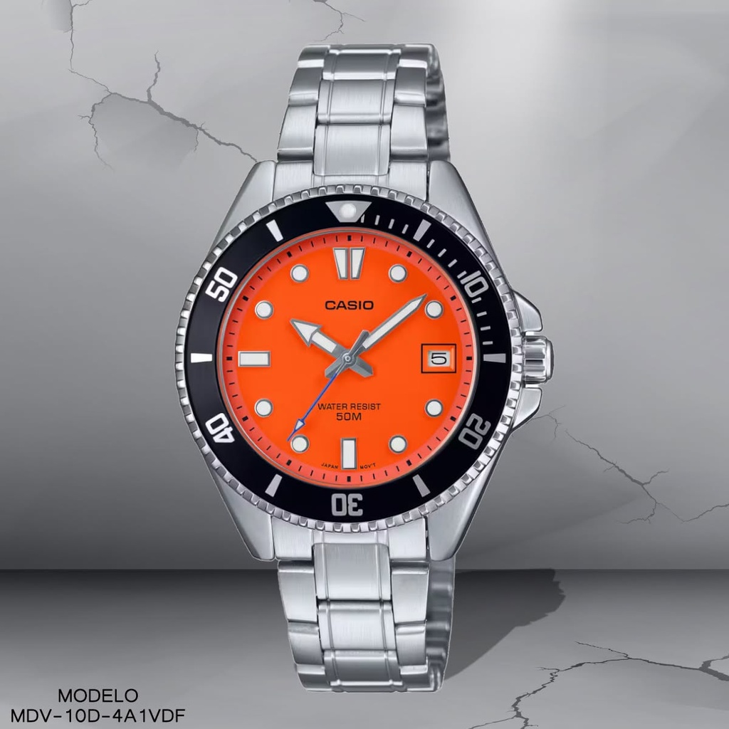 RELOJ CASIO ANALOGO MDV-10D-4A1VDF METAL PLAT