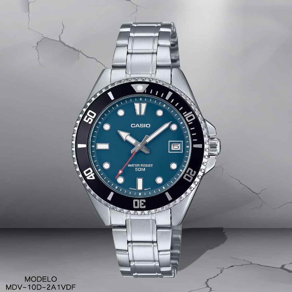 RELOJ CASI9O ANALOGO MDV-10D-2A1VDF METAL PLAT