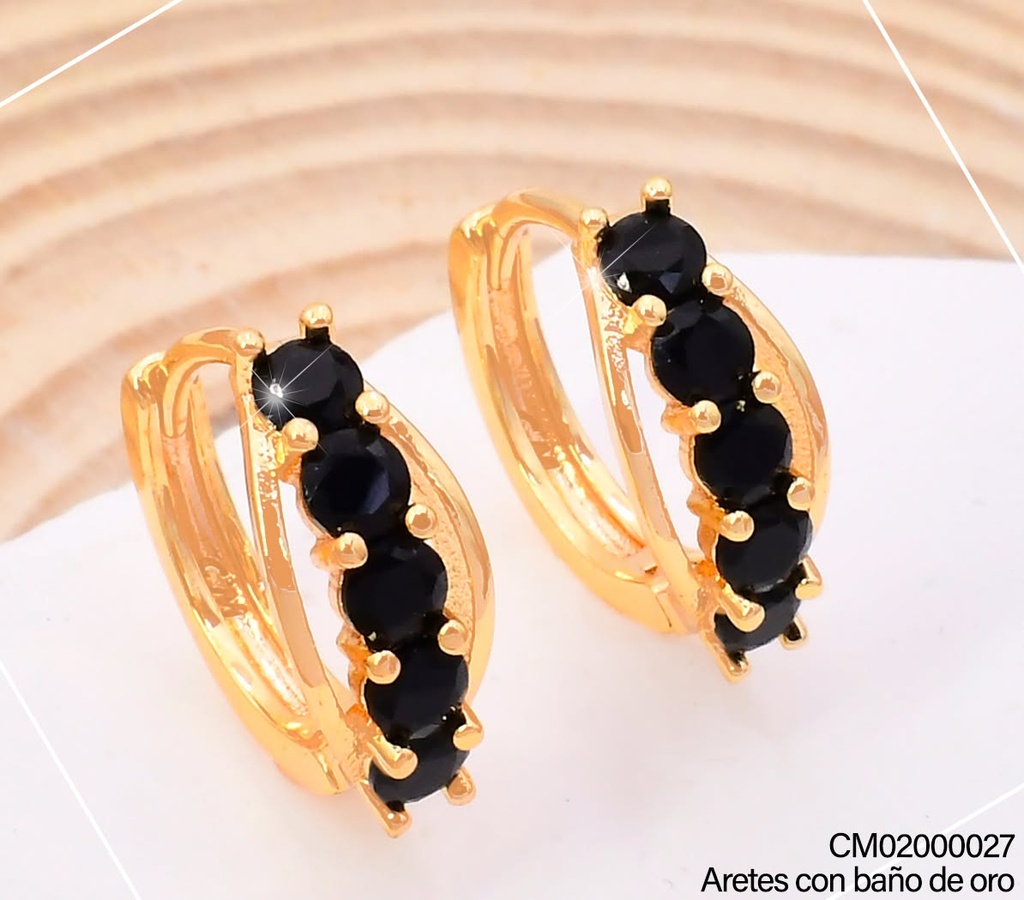ARETES HUGGIES ZIRC./LINEA NEGRA OV EE5631-291 (IM26)