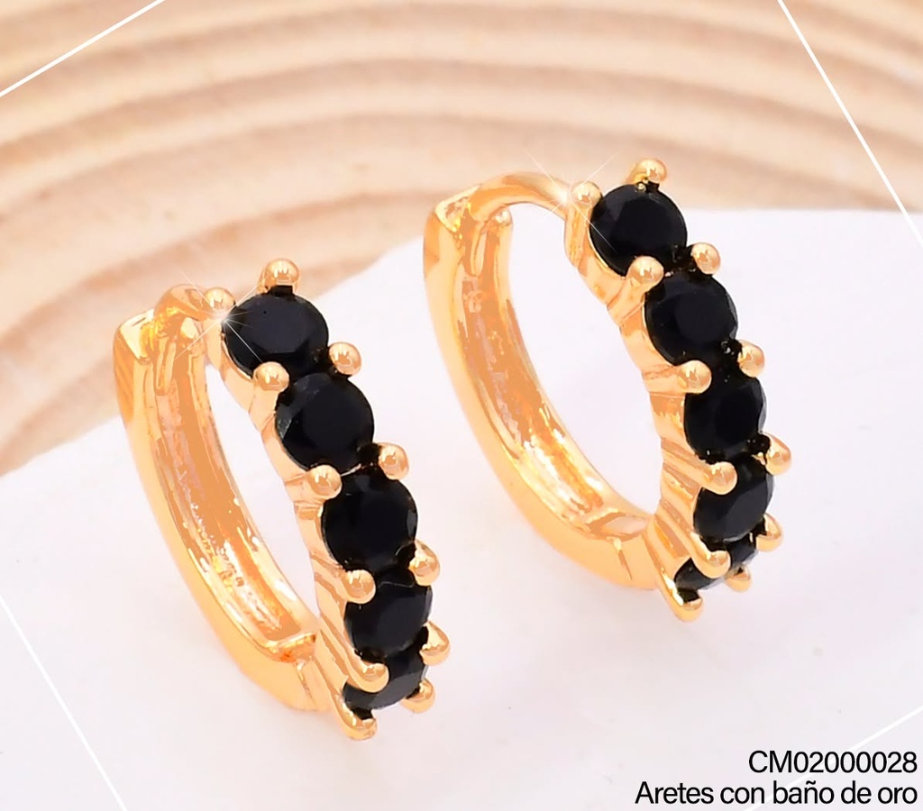 ARETES HUGGIES LINEA/ZIRC NEGRA EE5650-291 (IM26)