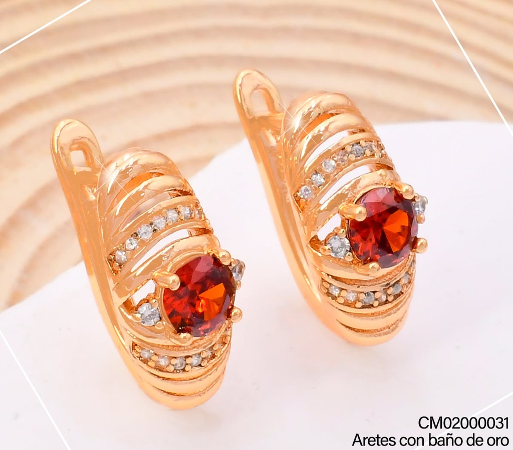ARETES HUGGIES OV ZIRC/ROJA EE5687-291 (IM26)