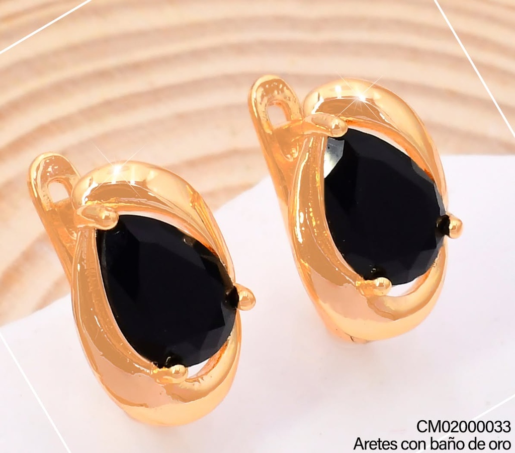 ARETES HUGGIES OV ZIRC/GOTA NEGRA EE5689-291 (IM26)
