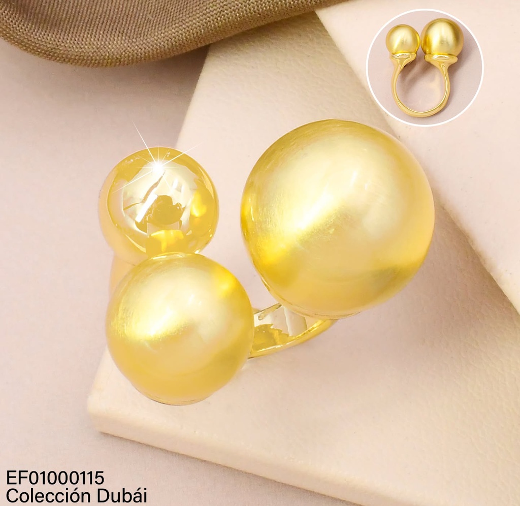 ANILLO 3 PELOTAS LISA/SATINADAS FD25489