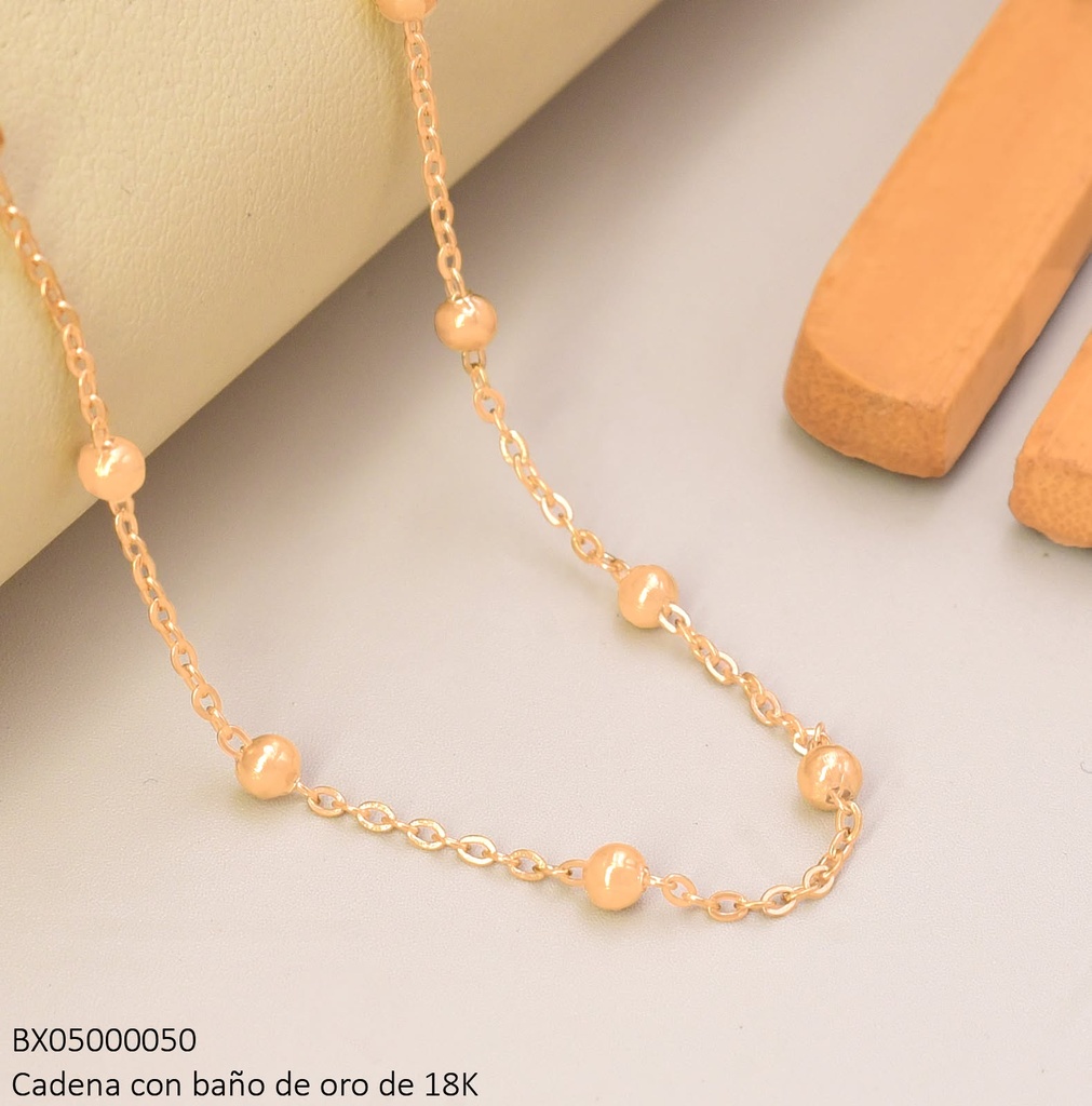 CADENA BAÑO DE ORO 18 K XUPING CON PELOTAS XP10.06.26
