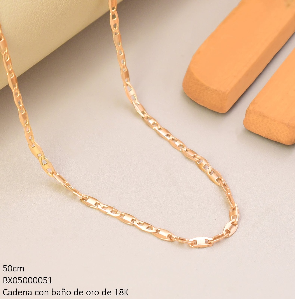 CADENA BAÑO DE ORO 18K. XUPING ESLABONES PLANOS XP10.06.26