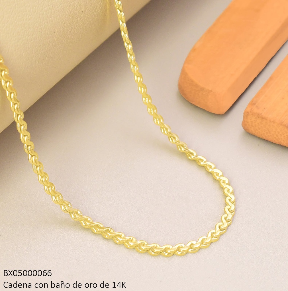 CADENA BAÑO DE ORO 14K XUPING ESLABONES ENTRALAZADO MARTILLADO EN ESPIRAL XP10.06.26