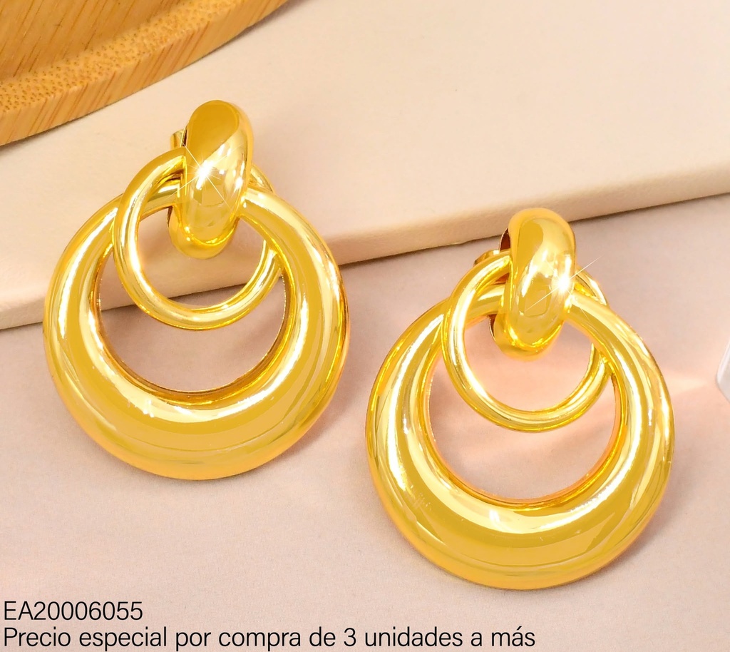 ARETES CROQUI GOTA  DOBLE CIRCULO INFLADO G3229-245