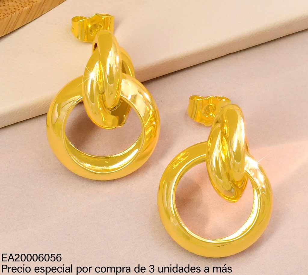 ARETES DOBLE CIRCULO ENLAZADO C/CIRC.COLGANTE (IF) G3227-245