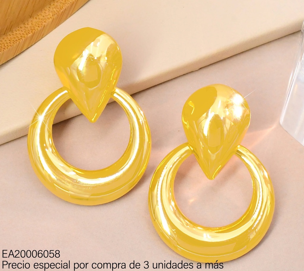 ARETES GOTA INVERTIDA CIRCULO COLGANTE (IF)G3243-245