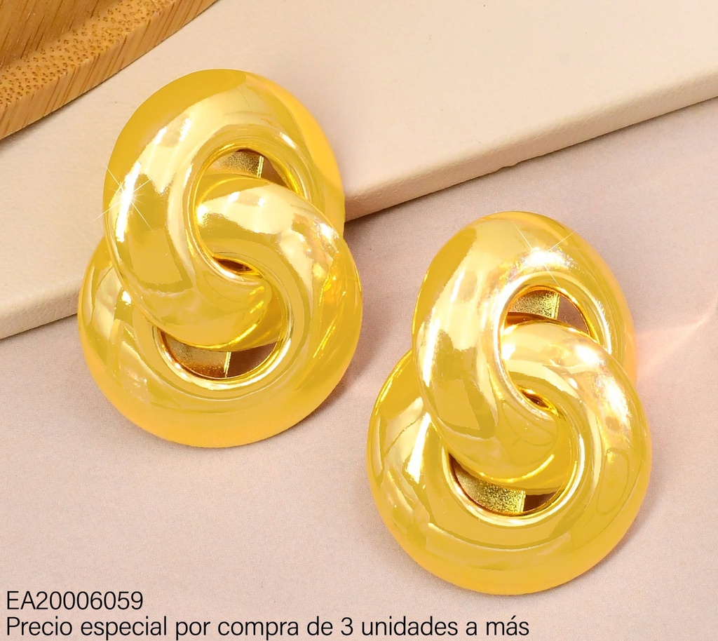 ARETES CIRCULOS ANCHOS ENLAZADOS VERTICAL (IF)G3235-245