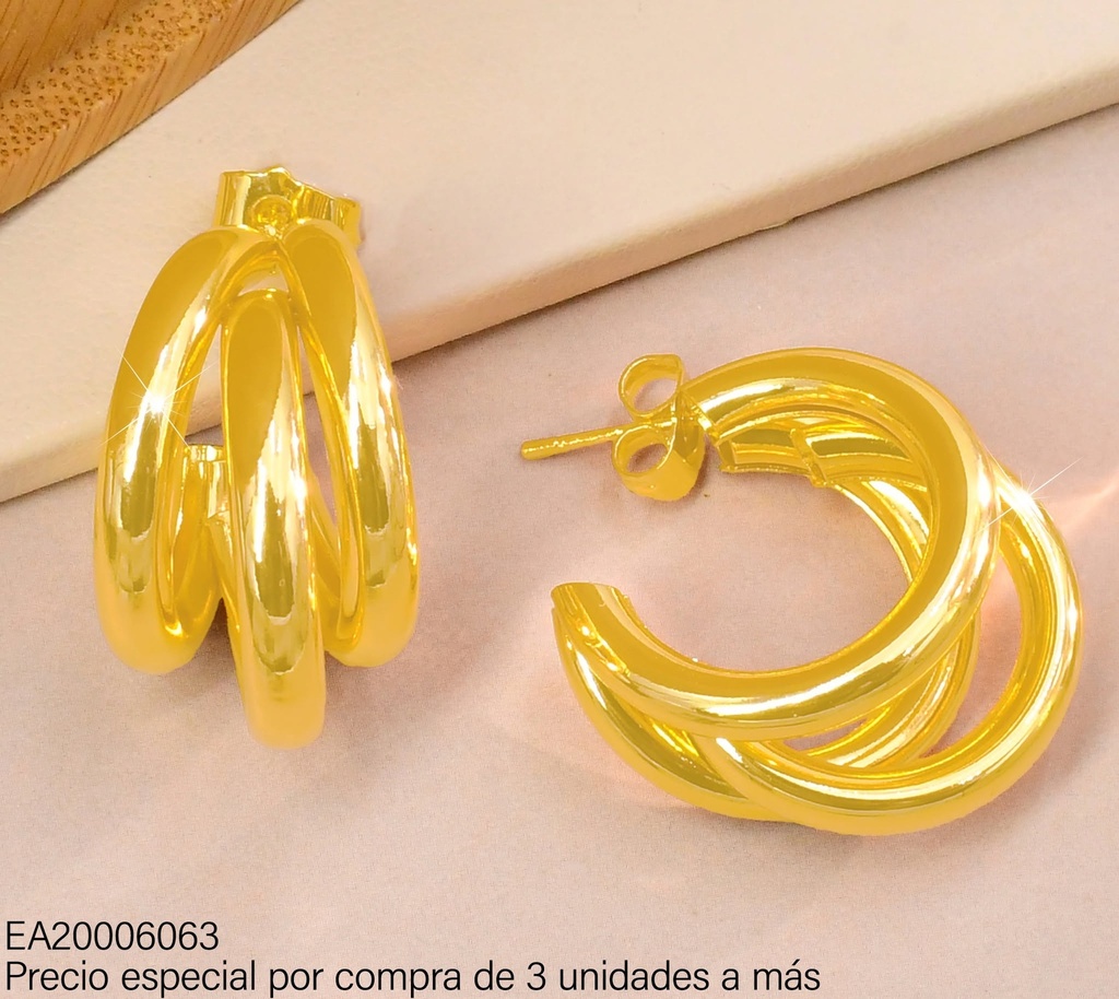 ARETES TRIPLE "CCC" PEQUEÑAS G3231-245