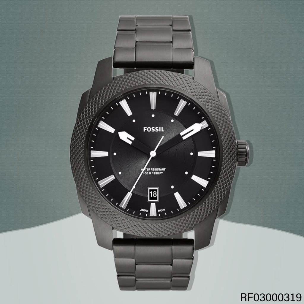 RELOJ FOSSIL MACHINE CAB. FS5970 METAL PLAT. FONDO GRIS