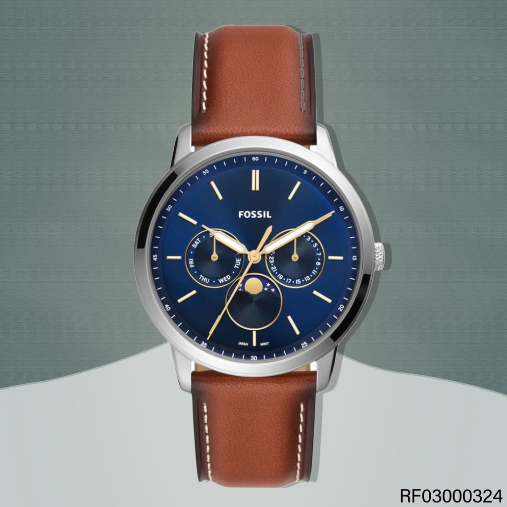 RELOJ FOSSIL NEUTRA CAB. FS5903 FAJA CAFE/FONDO AZUL